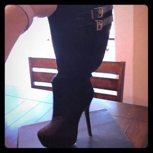 Black platform boots